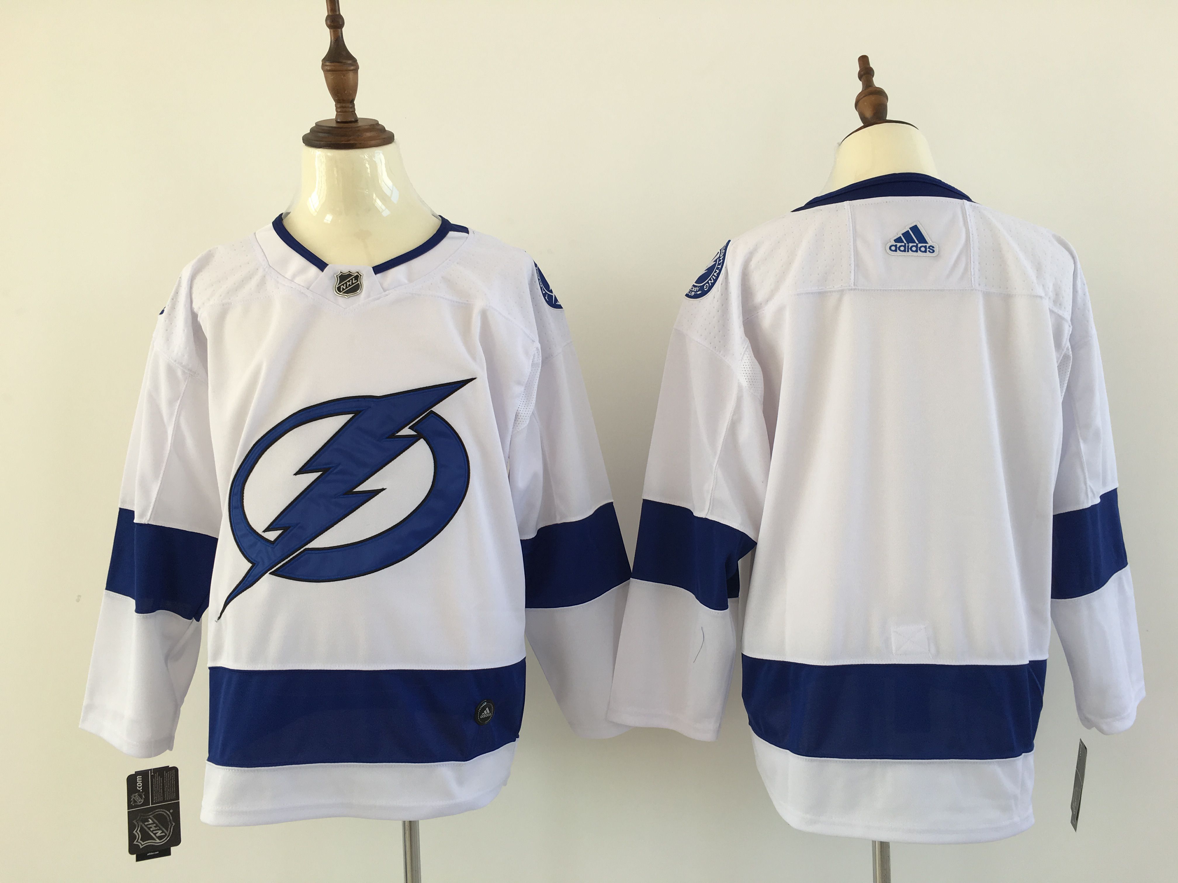 Men Tampa Bay Lightning Blank White Hockey Stitched Adidas NHL Jerseys